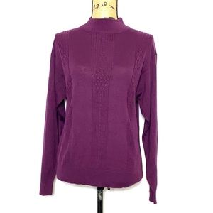 Purple Turtle Neck Wool Blend Sweater L